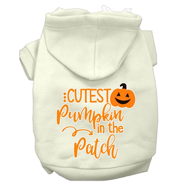 Cutest Pumpkin in the Patch Screen Print Dog Hoodie Cream S